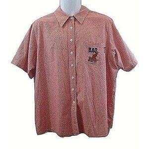 Scooby-Doo Shirt Cartoon Network Embroidered Button Up Red Checkered Size 22